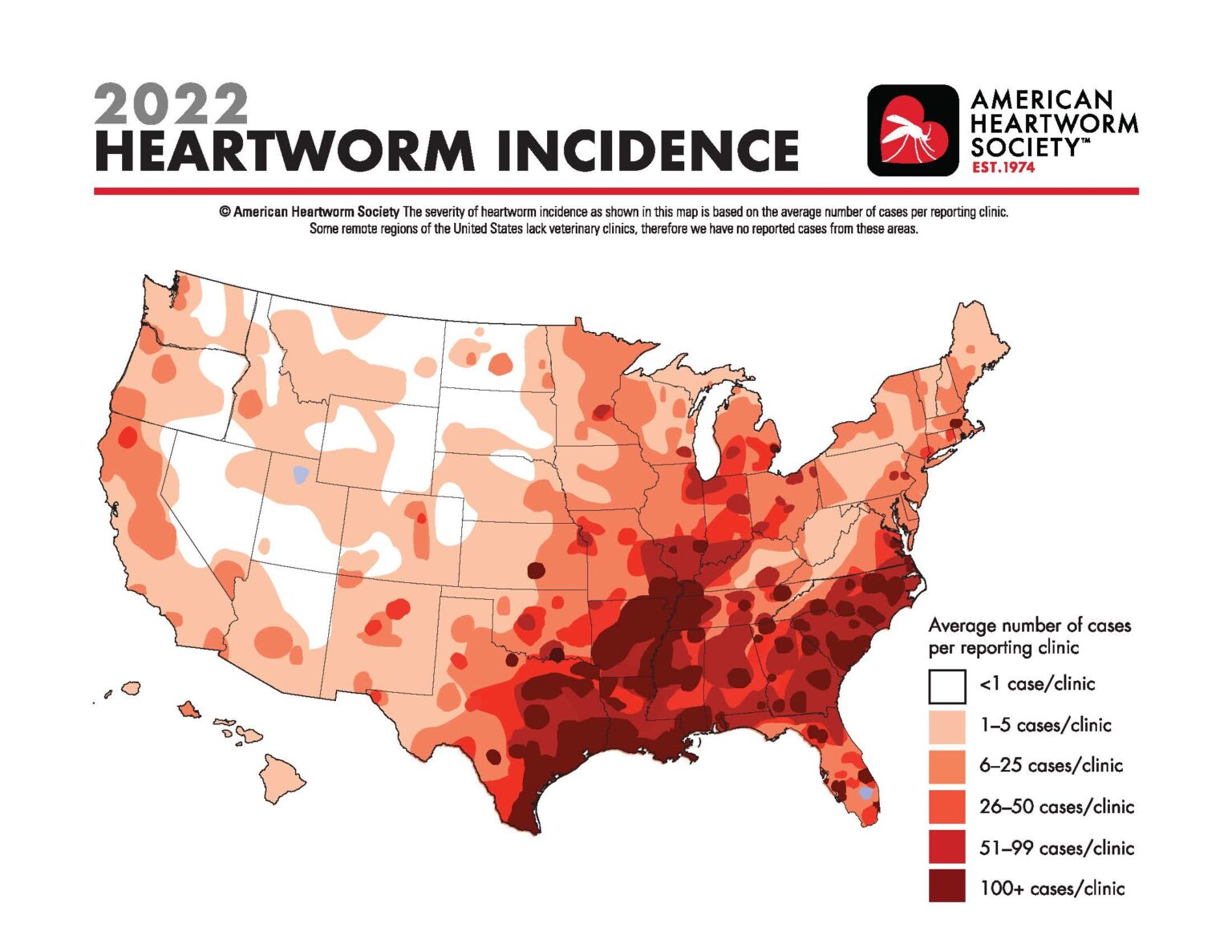 Heartworms Is There A Risk Young Williams Animal Center   2022 AHS Incidence Map 1536x1187 